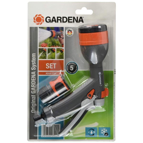 Gardena G18343-32 Set Multi-usos para manguera de 13 mm a 15 mm Cont: Pistola 18343-20 y Conector 18215-20, Estándar