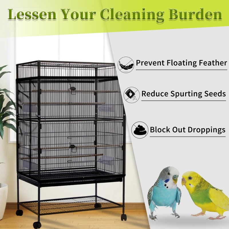 Daoeny Bird Cage Seed Catcher, Large Bird Cage Cover, Adjustable