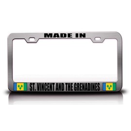 Custom Brother - Made in ST Vincent and The Grenadines Flag Metal Car SUV Truck License Plate Frame Ch w79