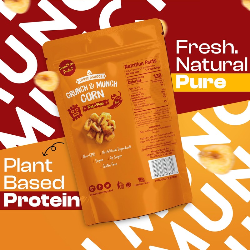 Three Amigos Corn Nuts Suger Free, 100% Vagan, Peanut Free