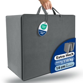 Beautissu Practical Carry Bag - Robust Bag for Bedding, Pillows, Pillows, Folding Mattresses and Much More - Ideal Protection & Easy Transport with Zip, gray, Modern