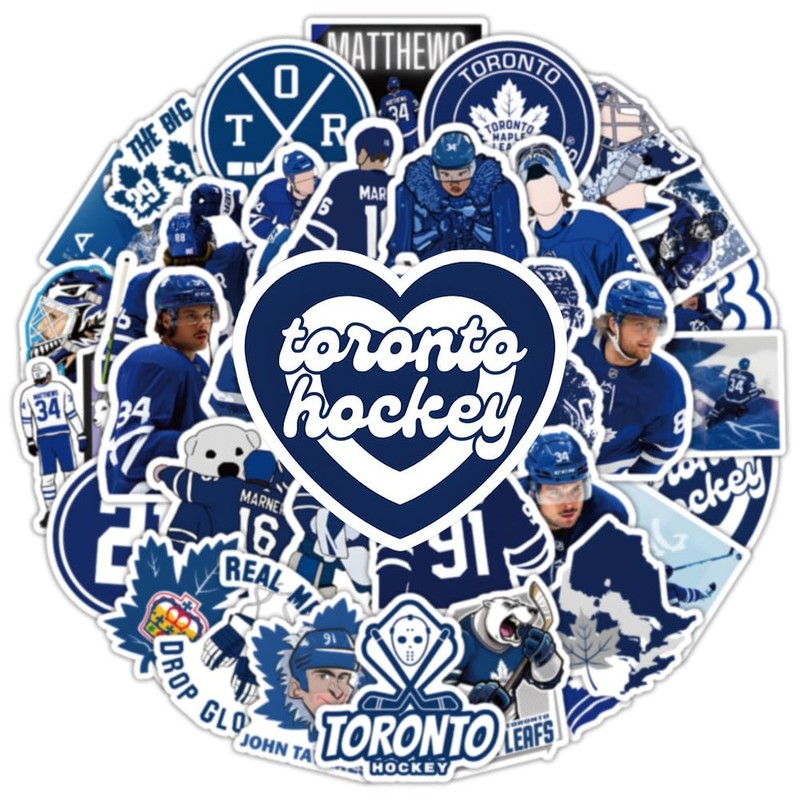 52 PCS Hockey Stickers Toronto Maple Leafs, Hockey Helmet Stickers,