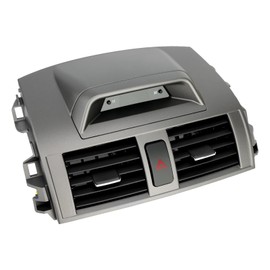Center A/C Dash Air Vent Trim Cover, Console Outlet Grille Insert Panel With Emergency Switch Clock Button, Compatible with 2009-2013 Toyota Corolla Base CE LE XLE L S XRS, Replaces# 55670-02340