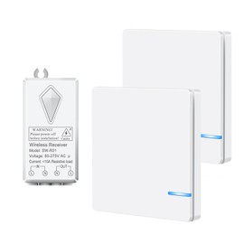 NineLeaf 3 Way Wireless Light Switch Kit, No Wiring, No WiFi, 300 Ft RF Range, Upgrade Hidden Cable Receiver, Remote Control Switch for Ceiling Led Lights,Fans,Lamps,Programmable, IP66 Waterproof