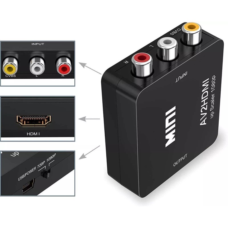 Amtake RCA to HDMI Converter, 1080P RCA Composite CVBS AV