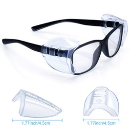 3 Pairs Glasses Side Shields, Slip on Side Shields, Fits Small to Medium Eyeglasses Frames (2 Pairs Clear and 1 Pairs Purple)