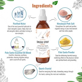 Soul Sticks Smudge Spray for Cleansing Negative Energy and Purifying Home | Made with White Sage and Quartz Crystals | 3.5 oz. Bottle (White Sage & Lavender)