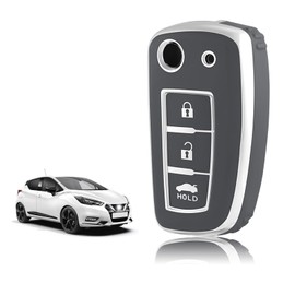 TOOMUME Car Key Cover TPU, Car Key Case Fit for Nissan Micra K14 Qashqai j11 Juke F15 X Trail T32 Pulsar C13 Rogue Murano Maxima Altima, Protective Key Fob Cover Key Fob Case - 3 Buttons