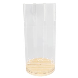 Coffee Capsule Holder Acrylic Bamboo Wood 48 Holes Rotatable Pod Rack Stand for Home