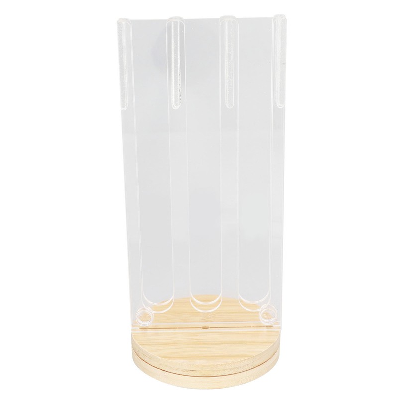 Coffee Capsule Holder Acrylic Bamboo Wood 48 Holes Rotatable Pod