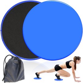 Sliders Fitness, Pack of 2 Exercise Sliders Fitness Multifunctional Double-Sided Sliding Disc Slides with Carry Bag for Gym Carpet Hardwood Floor (Blue)