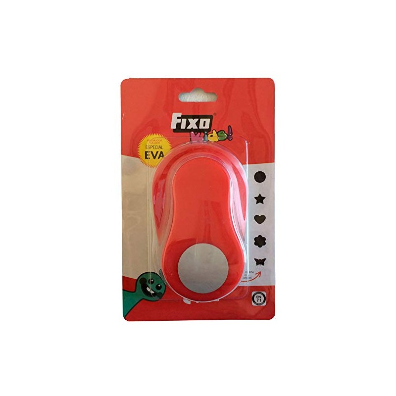 Fixo Punch with Shape, Circle, 3.8 cm, Red, Large