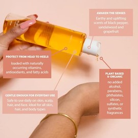 MOMOTARO APOTHECA- Aceite corporal nutritivo y versátil para todo tipo de cuerpo, en todas partes, todos los días con jojoba, argán y almendra dulce