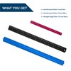 FUTGLOBAL Set of 3 Aluminum Engineering Scale Metal Ruler Set,