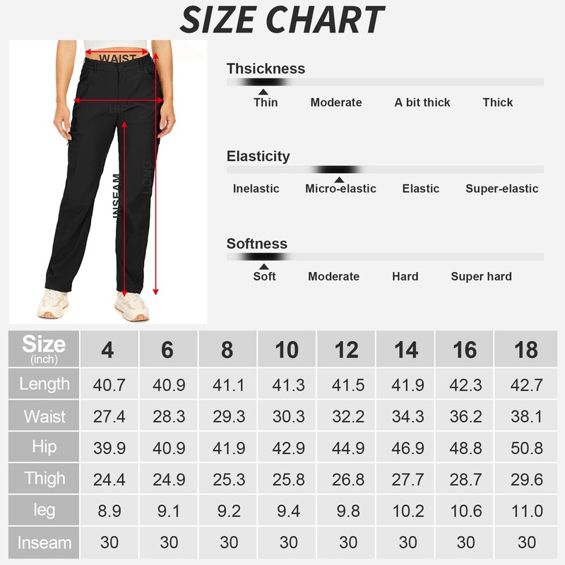 Women's Hiking Cargo Pants Quick Dry UPF50+ Waterproof Pants for