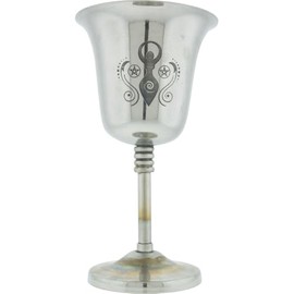Kheops International Chalice Stainless Steel with Engraved Goddess, Medium, 6-inch Height