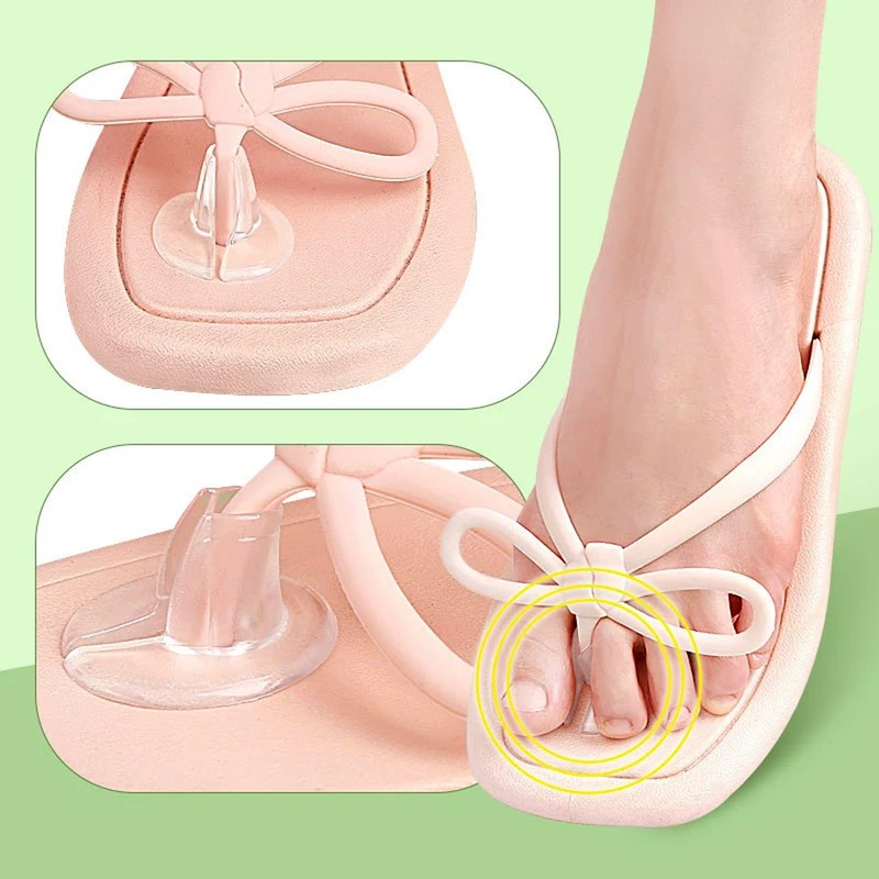 5 Pair Silicone Thong Sandal Toe Protectors, Clear Sandal Flip