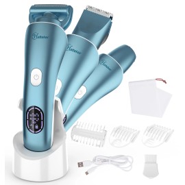 Hatteker Women's Electric Shaver Bikini Trimmer Hair Trimmer for Women Electric Razor for Legs Bikinicolor: Blue