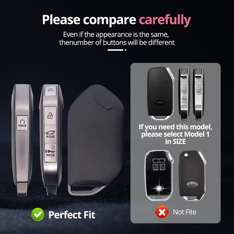for Kia Key Fob Cover with Keychain.No Screws Required for