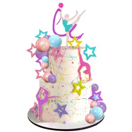 27 bolas de gimnasia para decoración de tartas, decoración de tartas, gimnasia, fiesta de cumpleaños, decoración para niñas, temática de gimnasia, fiesta de cumpleaños, suministros de baby shower (gimnasia)