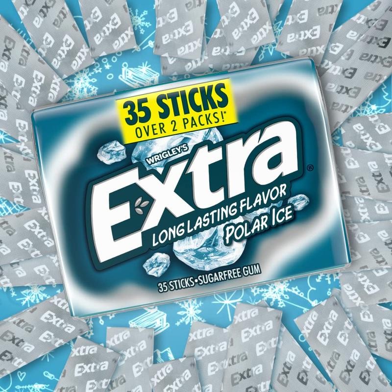 Extra Polar Ice Sugarfree Chewing Gum, 35-stick Packs (Pack of