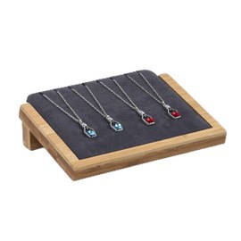 Bocar Bamboo Jewelry Display Stand Showcase for Pendant Necklace (ZZ-2S-black)