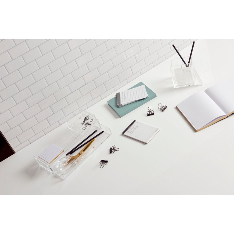 russell+hazel Acrylic Scissors, Left or Right Hand, Clear and Gold-Toned,