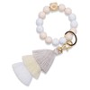 Bisanzoya Beaded Keychain with Tassel, Silicone Key Ring Bracelet, Cute