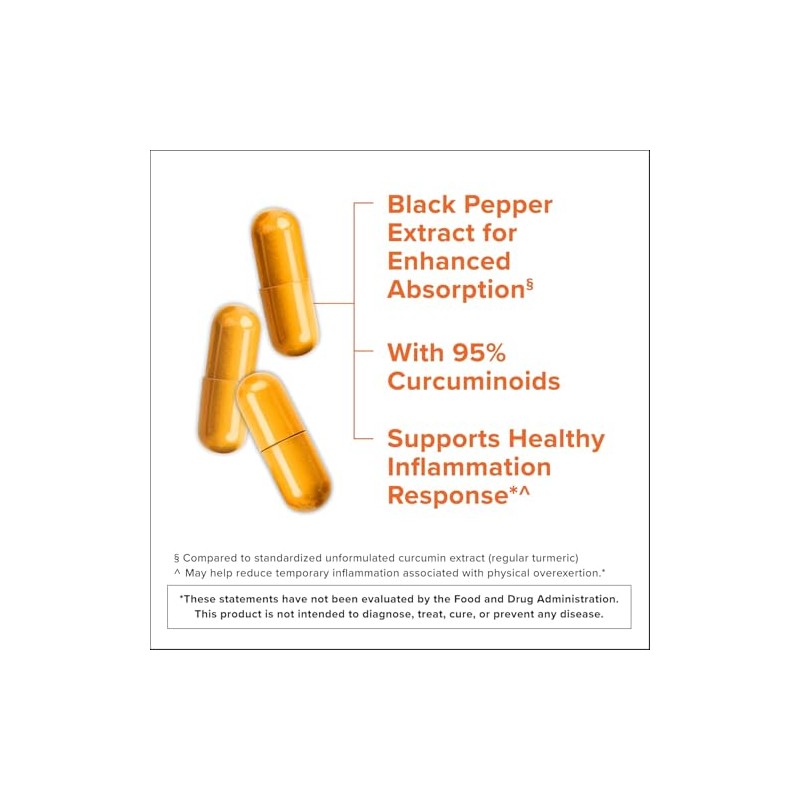 Qunol Turmeric Curcumin with Black Pepper, 2250mg Turmeric Extract with
