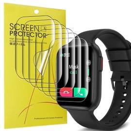 Blueshaweu Screen Protector Compatible with Bribejat BT4 Smartwatch, HD Clear Flexible TPU Screen Protector [Pack of 6] for Bribejat BT4 Smartwatch (Pack of 6)