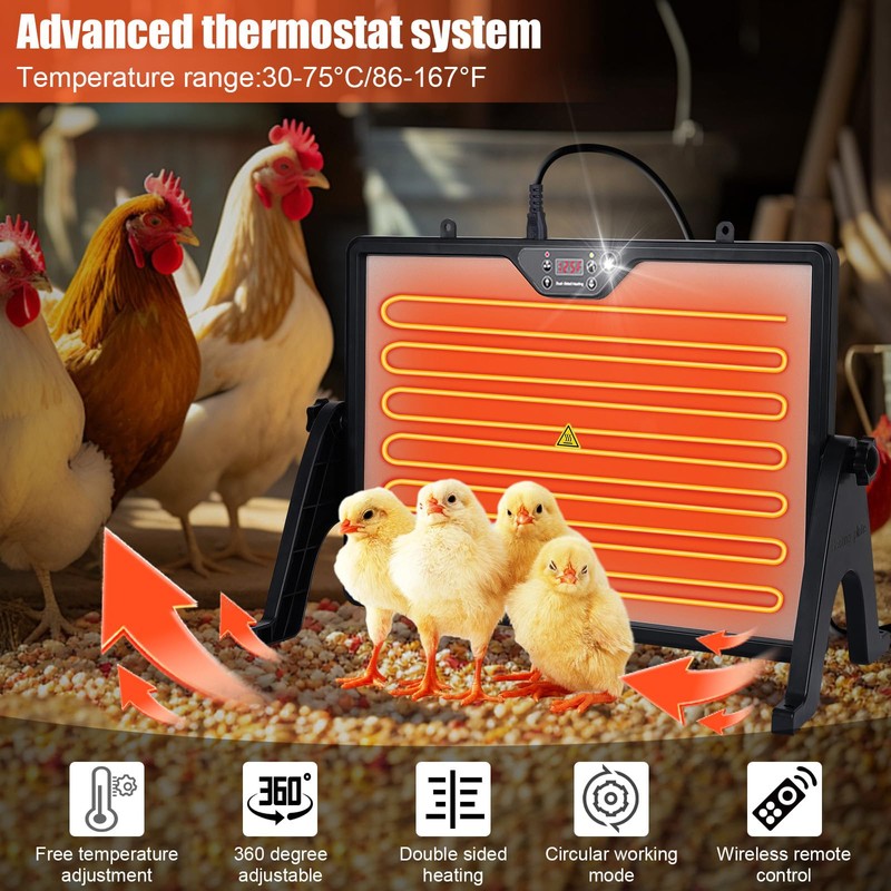 Chicken Coop Heater Radiant Chicken Heater for Inside Coop 180W