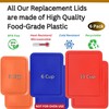 3, 6 & 11 Cup Orange, Blue, Red Replacement Lids/Covers
