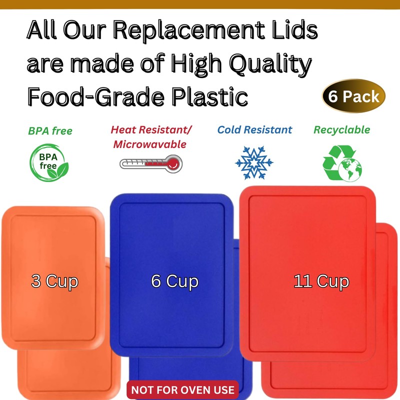 3, 6 & 11 Cup Orange, Blue, Red Replacement Lids/Covers