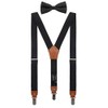 DEOBOX Children Suspenders and Bow Tie Set Black for Wedding