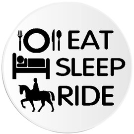 Eat Sleep Ride - 100 Pack Circle Stickers 3 Inch - Equestrian Horse Horseback