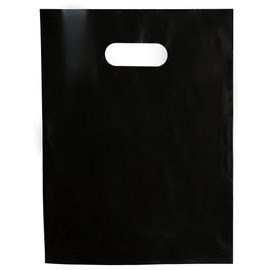 100 Bags for Small Business 1.5Mil 9"x12" Merchandise Bags Extra Thick Glossy Thank You Bags and Shopping Bags (Black)