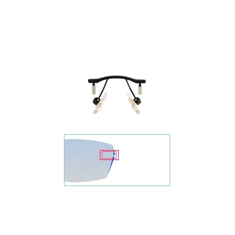 Rimless Glasses Nose Bridge Eyeglass Pads Piece Screw Nut and