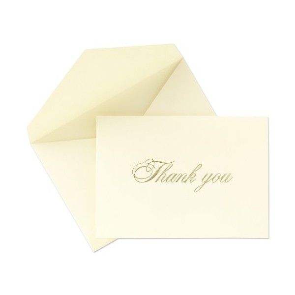 Crane & Co. Gold Hand Engraved Thank You Notes (CN1716)