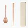 箸 スプーン 木製2点セット カトラリー 天然木の箸 ケース付き コンビセット アウトドア 携帯食器セット 学生