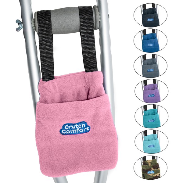Universal 2-Pocket Crutch Pouch Bag Pocket (Pink)