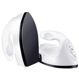 Mini Heat Press Small Iron Portable Heat Press Machine Mini Craft Iron with Charging Base Accessories for DIY T-Shirts, Shoes, Bag and Hats Heat Transfer Vinyl Projects (White)