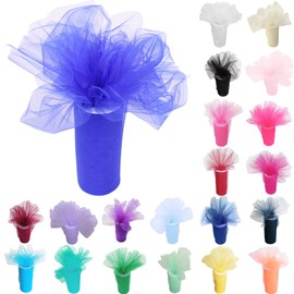 Time to Sparkle 6 Inchs x 25yards/75FT Tulle Roll Spool Tutu Party Birthday Wraping Crafts Bridal Bow Skirt Wedding Decor, Blue