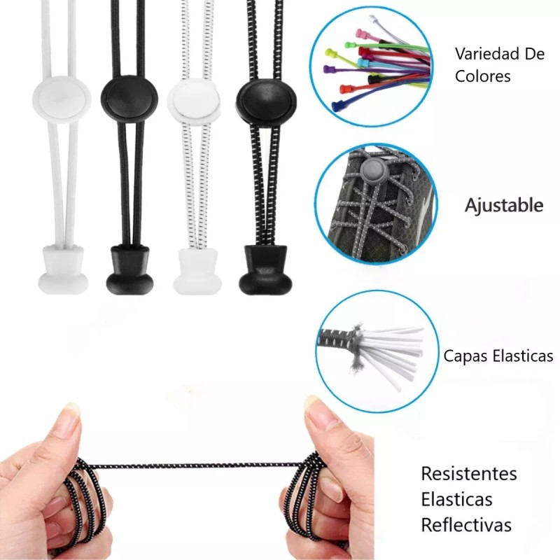 Patry Deluxe 7 Pares Agujetas Elasticas Para Tenis Cordones Corredores
