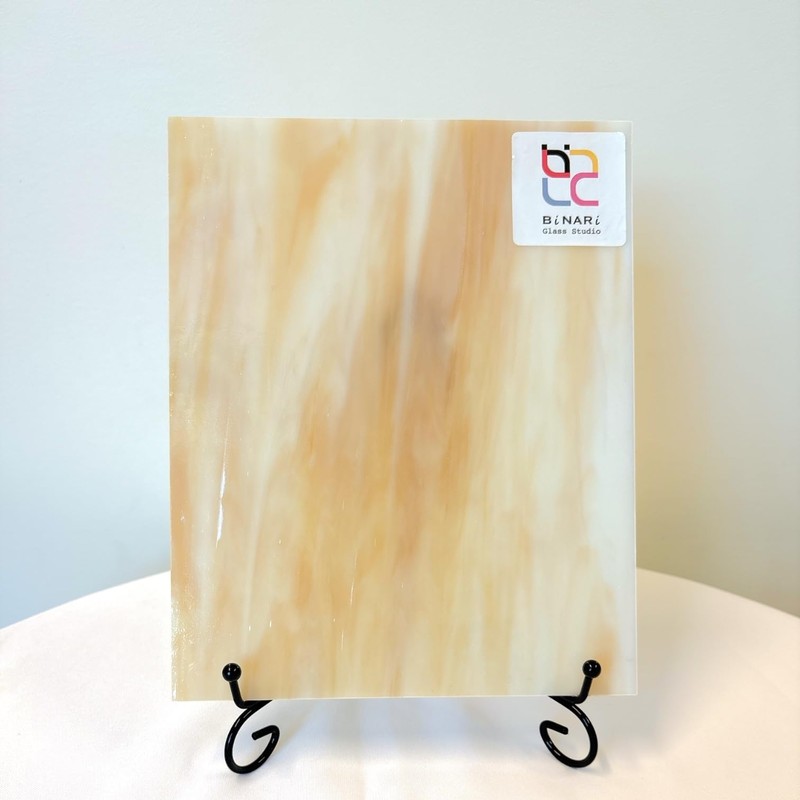 Wissmach Stained Glass Sheet : Light Amber, Wisspy Opal by