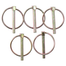 SHUATI 10Pcs Disconnect Snap Pin, 1/5" x 1-3/5" Boat Lynch Pin, 3 Point Tractor Pins, Ring Coupler Latch, L-Pins Clips for Tractor, Trailers