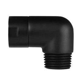 Solid Brass 90 Degree Shower Elbow Adapter for Shower Head, Arm Extension, Matte Black