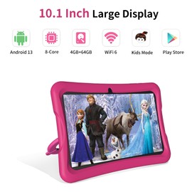 VNEIMQN Kids Tablet, 10.1" Tablet for Kids, Android 13, 4GB 64GB, Octa-core CPU,1280 * 800 HD Display,WiFi, 8000mAh, Parental Control,YouTube Cameras Toddler Tablet Students Tablet