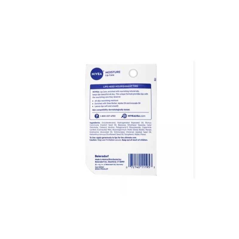 Nivea A Kiss of Moisture Lip Care, 0.17 oz (Pack