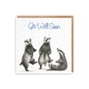Hunts England - Badgers Get Well Soon Card For Him,