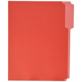 School Smart 15792 Reversible Colored File Folders - 1/3 Tab - Box of 100 - Red